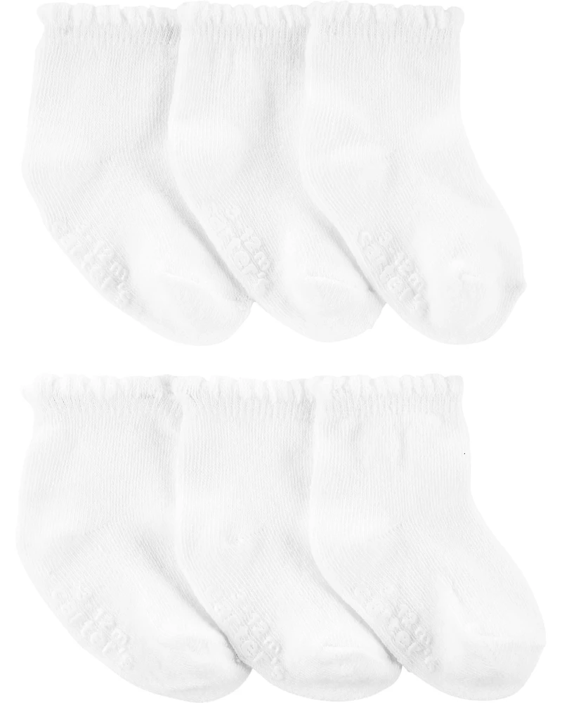 Baby 6-Pack Scallop Edge Crew Socks