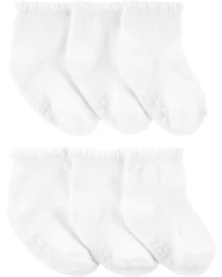 Baby 6-Pack Scallop Edge Crew Socks