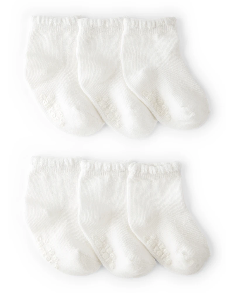 Baby 6-Pack Scallop Edge Crew Socks