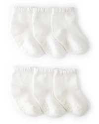 Baby 6-Pack Scallop Edge Crew Socks