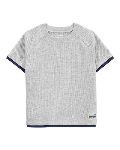 Toddler Short-Sleeve Waffle Knit Tee - Grey