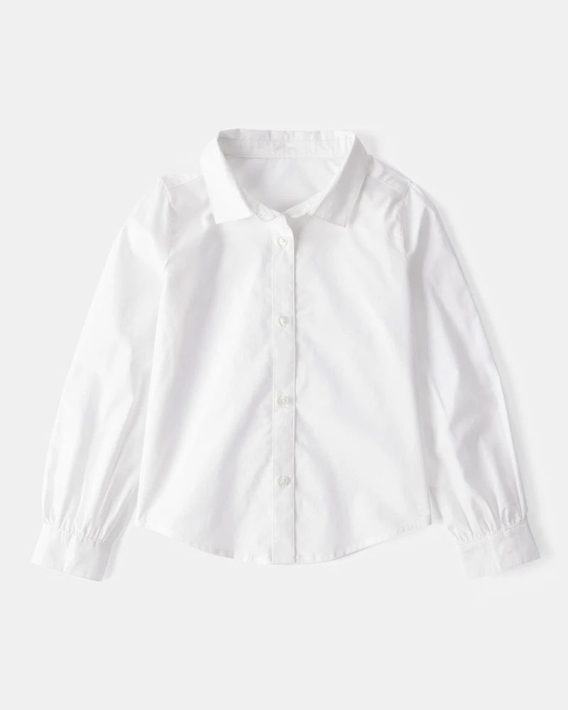 Kid 2-Piece Button-Front Shirt & Sweater Vest Top - Pink/White