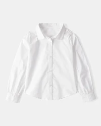 Kid 2-Piece Button-Front Shirt & Sweater Vest Top - Pink/White