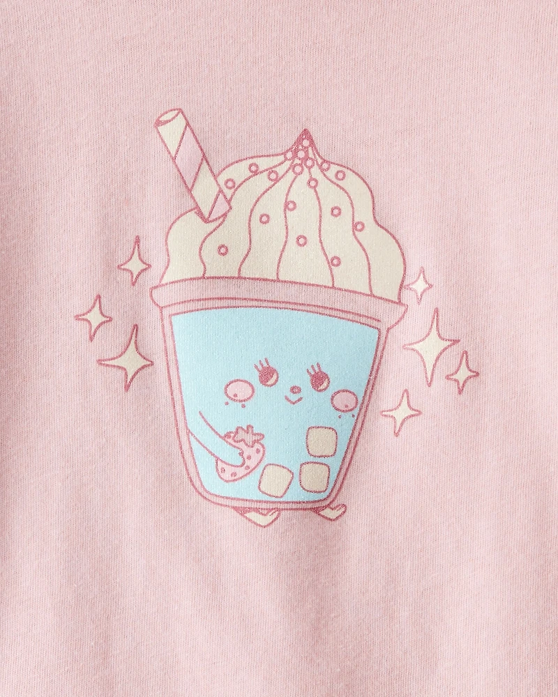 Toddler Girl Dessert Drink Long-Sleeve Graphic Tee - Pink
