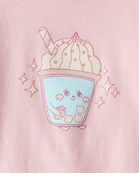 Toddler Girl Dessert Drink Long-Sleeve Graphic Tee - Pink