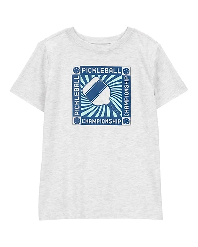 Kid Pickleball Championship Short-Sleeve Graphic Tee - Grey