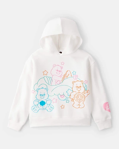 Girls Care Bears Long-Sleeve Pullover Hoodie - White