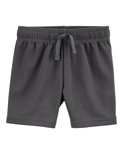 Toddler Boy Active Mesh Shorts  - Grey