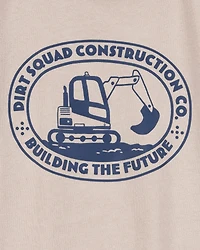 Toddler Boy Construction Short-Sleeve Graphic Tee - Tan