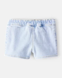 Baby Girl Embroidered Denim Skort - Blue