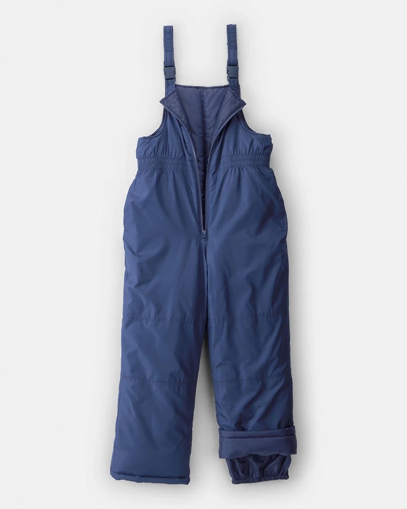 Boys 2-Piece Hooded Snowsuit Jacket & Bib Set - Navy