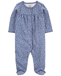 Baby Floral Snap-Up Cotton Sleep & Play Pajamas