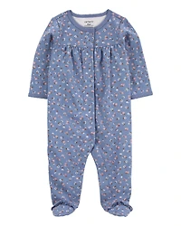Baby Floral Snap-Up Cotton Sleep & Play Pajamas