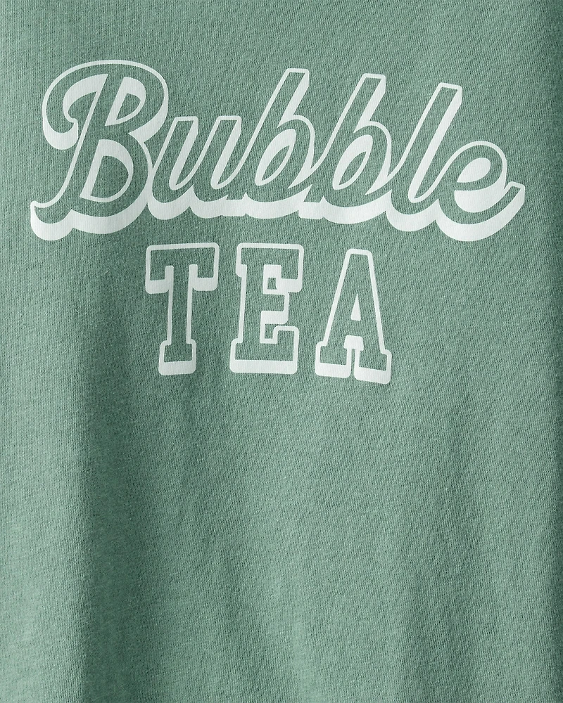 Girls Bubble Tea Short-Sleeve Graphic Tee - Green