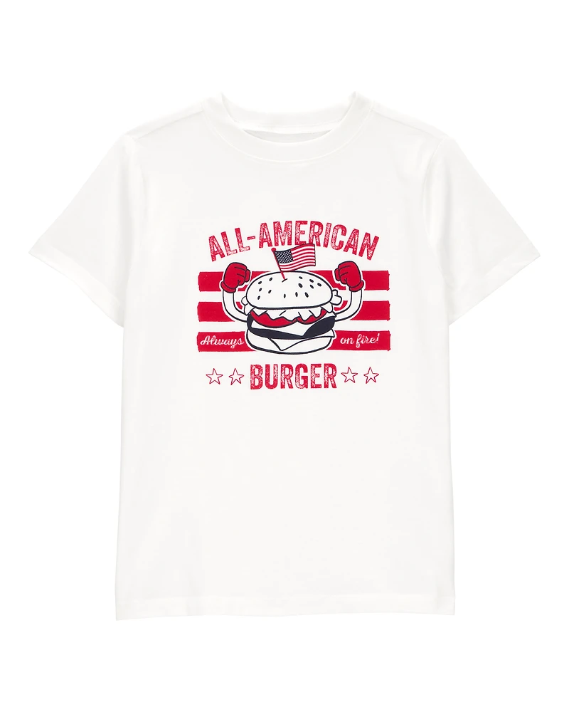 Kid All American Burger Short-Sleeve Graphic Tee - White