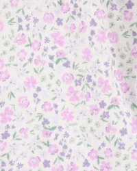 Baby Girl 4-Piece Floral Outfit Set - Purple