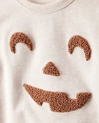 Toddler Boy Halloween Jack-O-Lantern Sweatshirt - Ivory