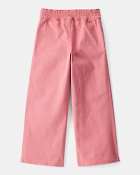 Kid Twill Wide Leg Pants - Pink
