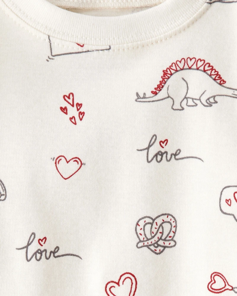 Baby Organic Cotton Pajamas in Little Loves Print