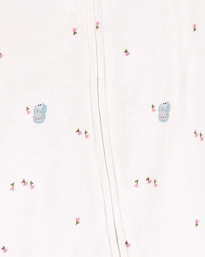 Baby Girl Owl 2-Way Zip Cotton Sleep & Play Pajamas