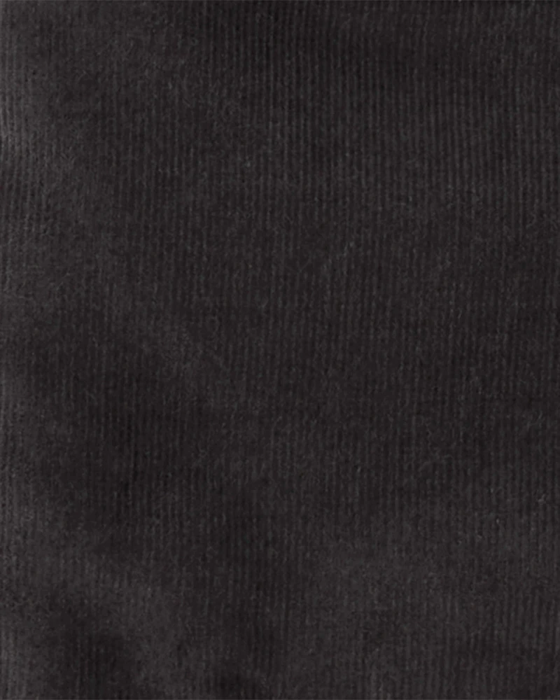 Boys Corduroy Long-Sleeve Zip-Up Fashion Jacket - Black