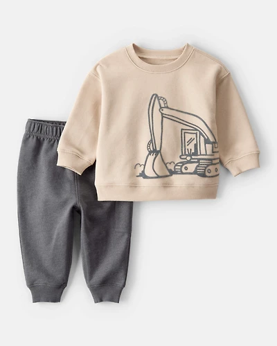 Baby Boy 2-Piece Construction Long-Sleeve Tee & Pant Set