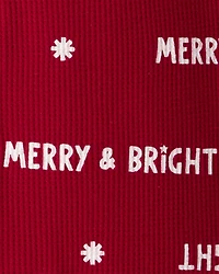 Toddler Merry & Bright Cotton Long-Sleeve Loose Fit 1-Piece Pajamas - Red