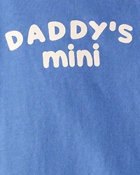 Baby Boy "Daddy's Mini" Cotton Long-Sleeve Graphic Bodysuit - Blue