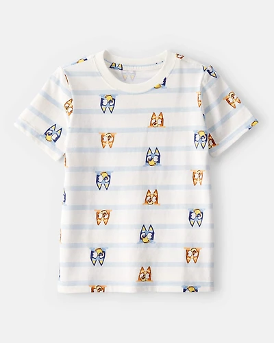 Toddler Boy Striped Bluey Short-Sleeve Graphic Tee