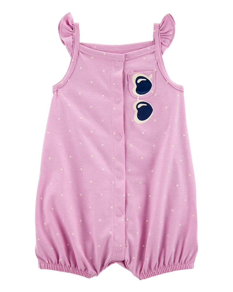 Baby Girl Pink 1-Piece Sleeveless Romper
