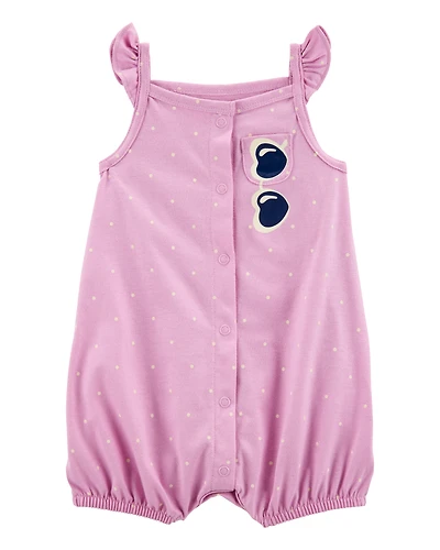 Baby Girl Pink 1-Piece Sleeveless Romper