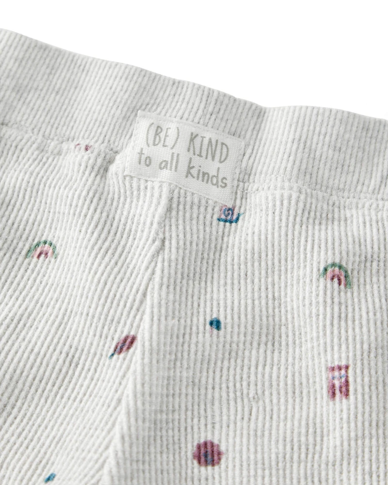 Baby 2-Piece Organic Cotton Waffle Knit Set Nature Icon Print