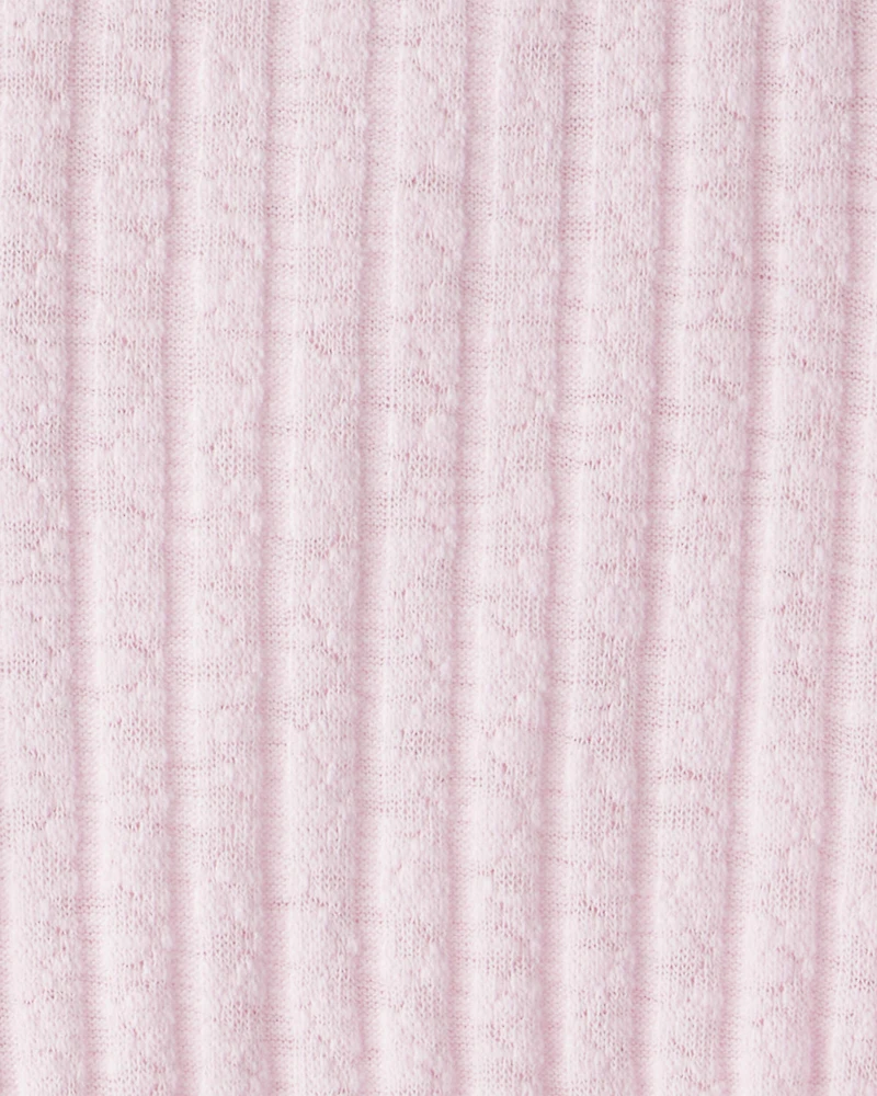 Girls Cinched Rib Top - Pink