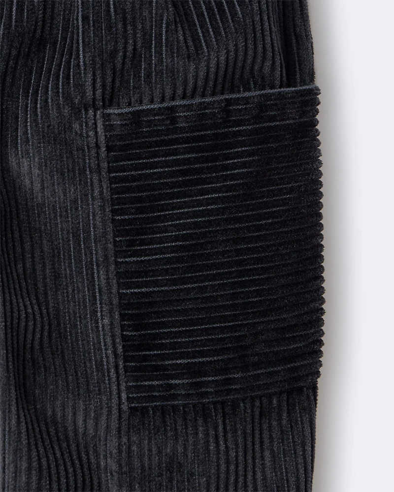 Toddler Boy Corduroy Pocket Pant - Black