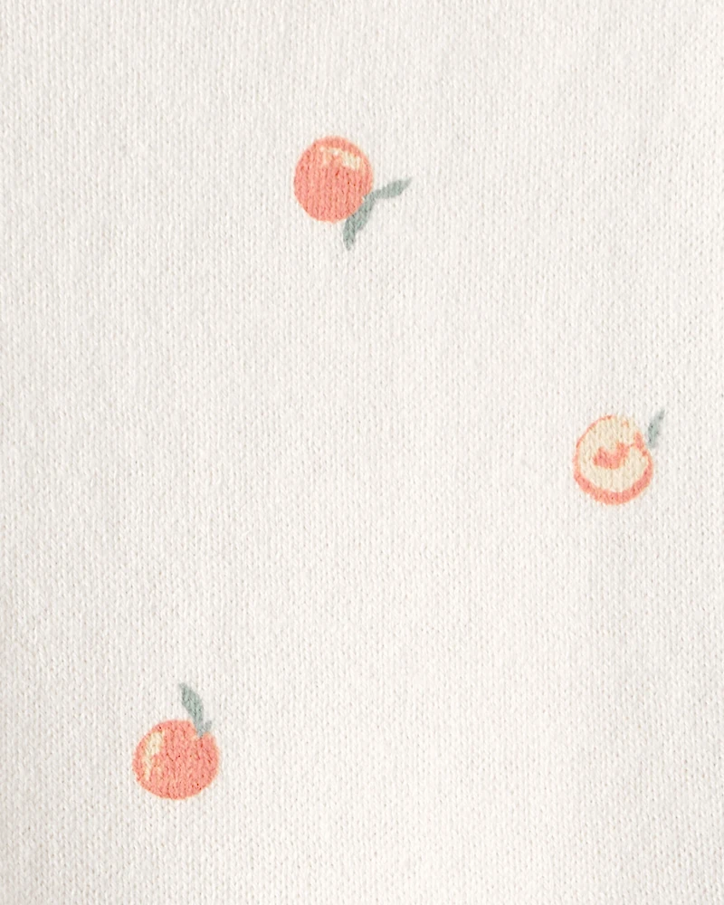 Baby Girl Peach Romper - Ivory