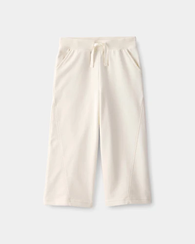 Toddler Girl French Terry Wide-Leg Active Pants - Ivory