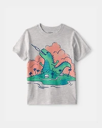 Toddler Boy Dinosaur Graphic Tee - Grey