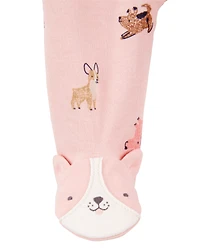 Baby Girl Dog Print 2-Way Zip Cotton Sleeper pyjamas