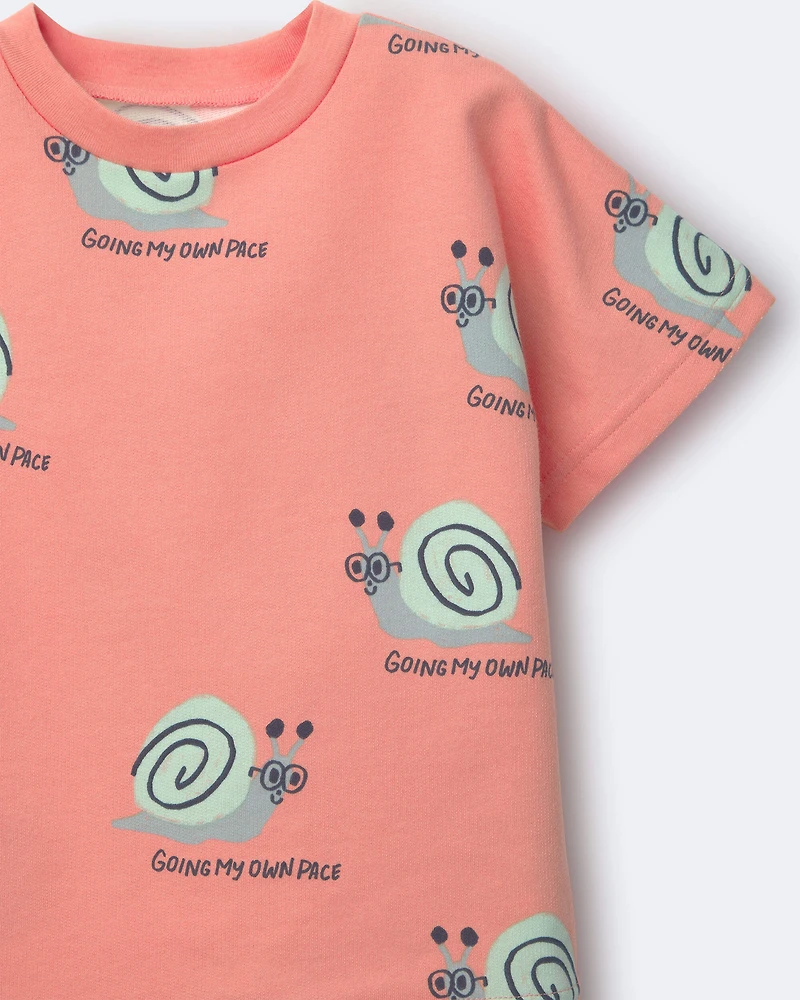 Toddler Boy Snail Dolman Tee - Orange