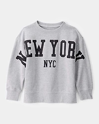 Boys NYC French Terry Pullover Sweatshirt - Grey