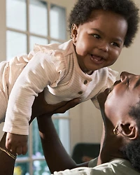 Baby Girl Striped Flutter-Sleeve Long-Sleeve Top - Pink/Cream