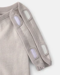 Baby Striped 100% Cotton Sleeper - Grey