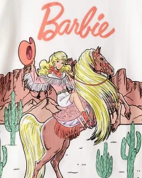 Toddler Girl Barbie Western Cowgirl Short-Sleeve Graphic Tee - White