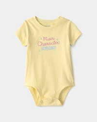 Baby 'Main Character Energy' Graphic Bodysuit - Yellow
