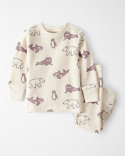 Baby Waffle Knit Pyjamas Made with Organic Cotton Artic Friends Print