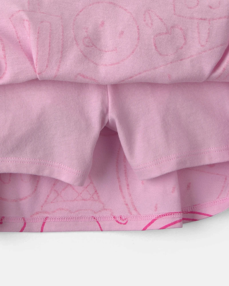 Girls Summer Popsicle Skort - Pink