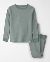 Kids 2-Piece Organic Cotton Ribbed Pajamas