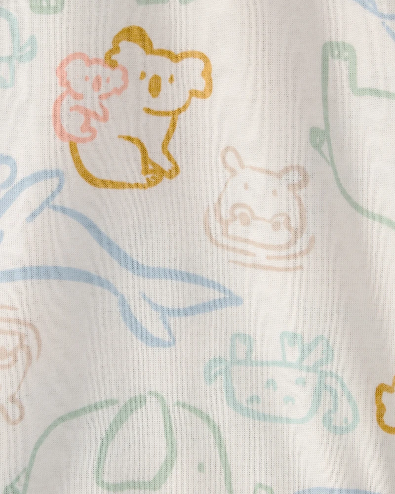 Baby 5-Pack Animals Sleeveless Multipack Bodysuits - Cream