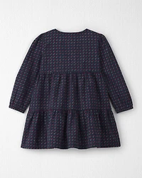 Toddler Girl Organic Cotton Dobby Dress Navy Floral