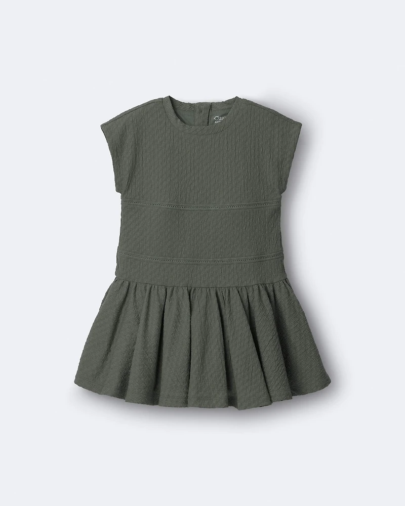 Toddler Girl Drop-Waist Dress - Olive